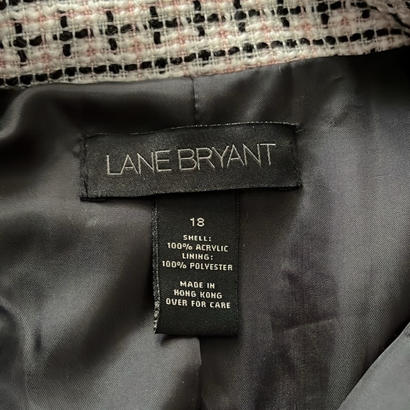 Lane Bryant white, pink & black tweed jacket/blazer, size 18. - Picture 9 of 9